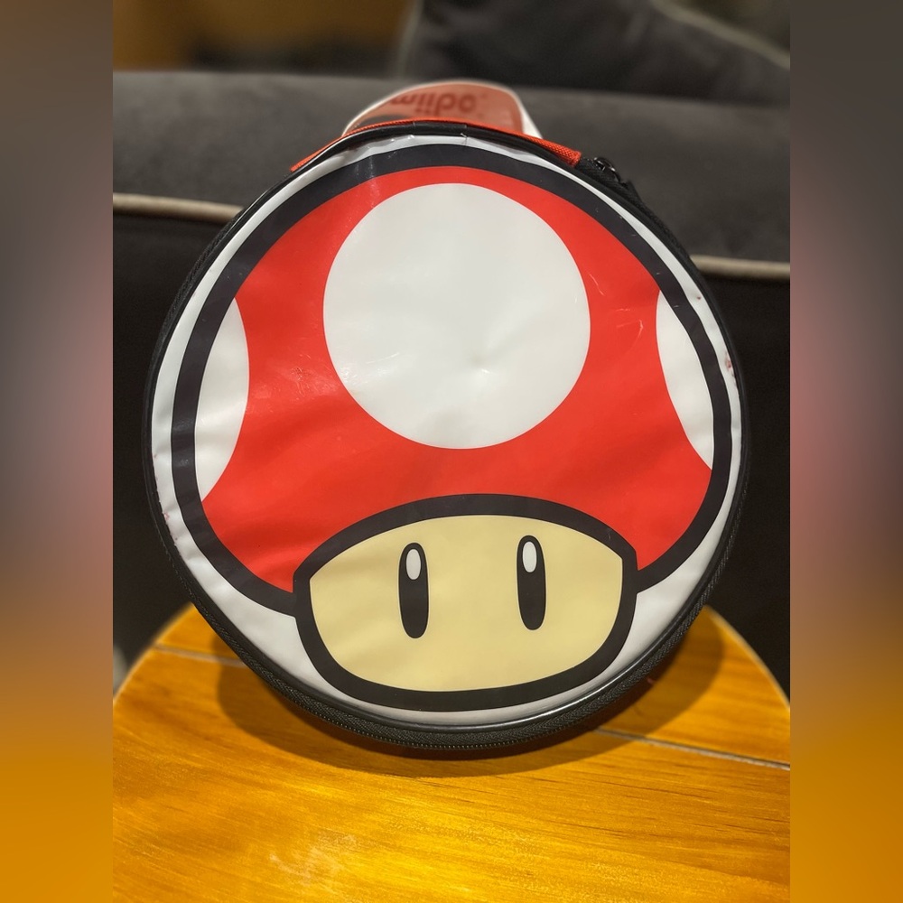 Nintendo Amiibo Super Mario Red PowerA Mushroom Storage Carrying Case Bag